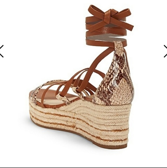 NWOT Louise et Cie Renz Platform Espidrills Wedge Sandals Snake Print Leather 9M - Picture 5 of 15